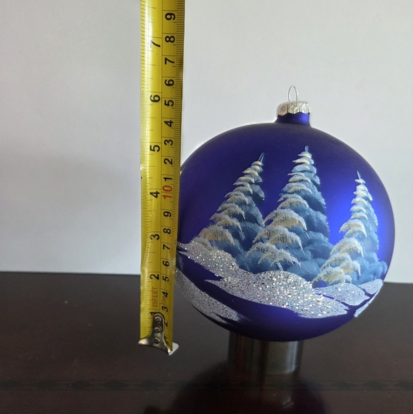 Millenium Colection Blue/ White Holiday Glass Ornament - Picture 6 of 10